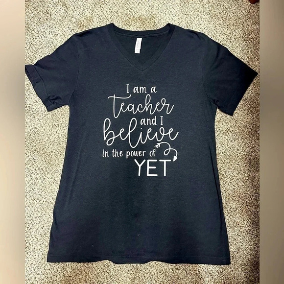 Teacher motivational black t-shirt size M - Picture 1 of 4